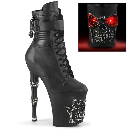 Pleaser  Stivali alla caviglia RAPTURE-1020 STR-LT BLK in pelle finta/SLV rubbat di opath