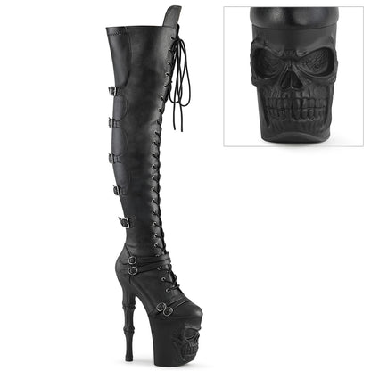 Pleaser  Stivali RAPTURE-3045 blk fux fux str.fux in pelle/blk opape