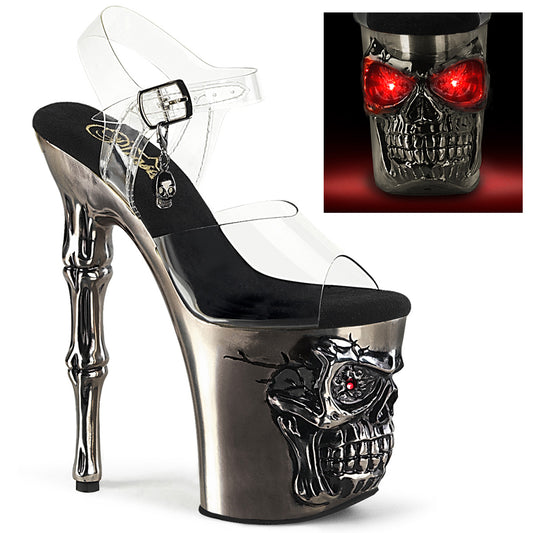 Pleaser  Sandali RAPTURE-808-lt Clr/raso peltro Chrome