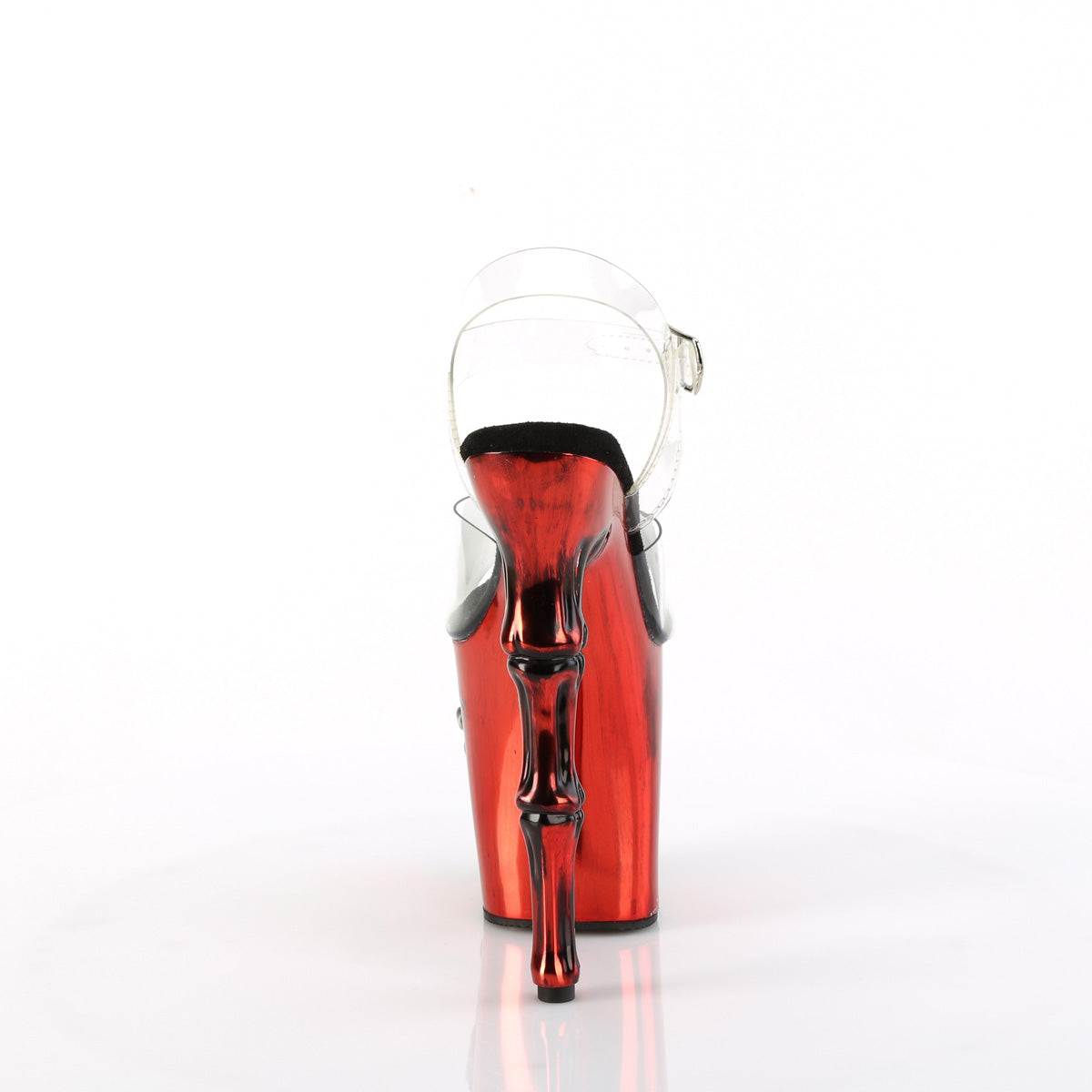 Pleaser  Sandali RAPTURE-808-LT CLR/RED CHROME SATILE