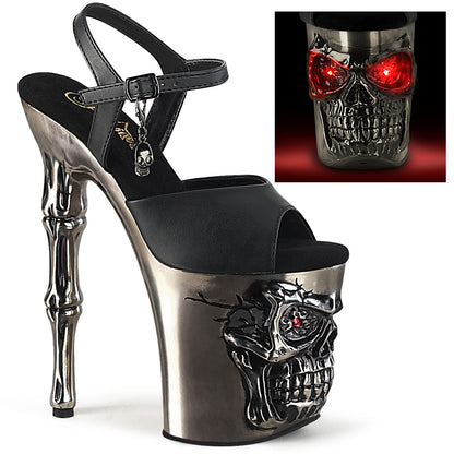 Pleaser  Sandali RAPTURE-809-LT BLK FAUX PELLE/PEWTER CHROME SATILE