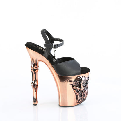 Pleaser  Sandali RAPTURE-809-LT BLK Fux in pelle/rame rame satinato