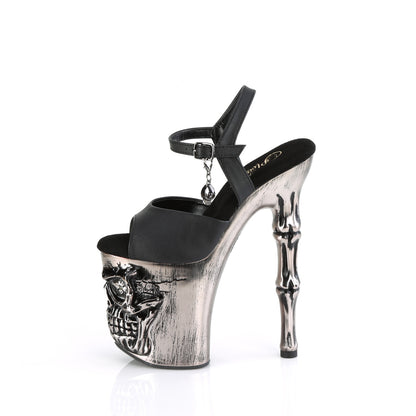 Pleaser  Sandali RAPTURE-809-LT BLK FAUX PELLE/PEWTER CHROME SATILE