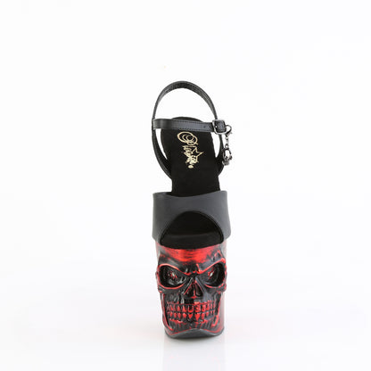 Pleaser  Sandali RAPTURE-809-LT BLK Fux in pelle/cromo rosso satinato
