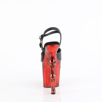 Pleaser  Sandali RAPTURE-809-LT BLK Fux in pelle/cromo rosso satinato