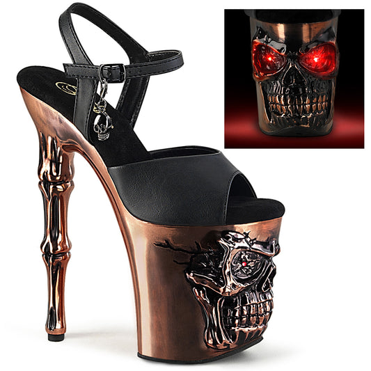 Pleaser  Sandali RAPTURE-809-LT BLK Fux in pelle/rame rame satinato