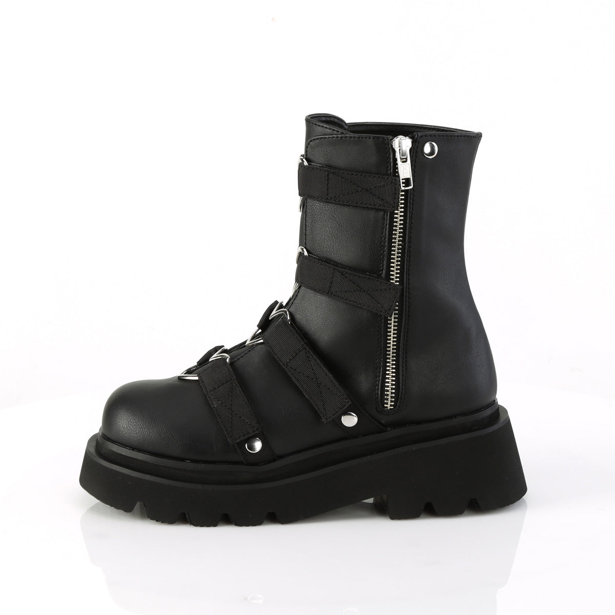 DemoniaCult  Ankle Boots RENEGADE-50 Blk Vegan Leather-Nylon