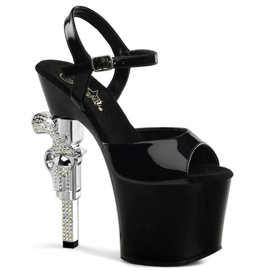 Pleaser Womens Sandals REVOLVER-709 Blk/Blk