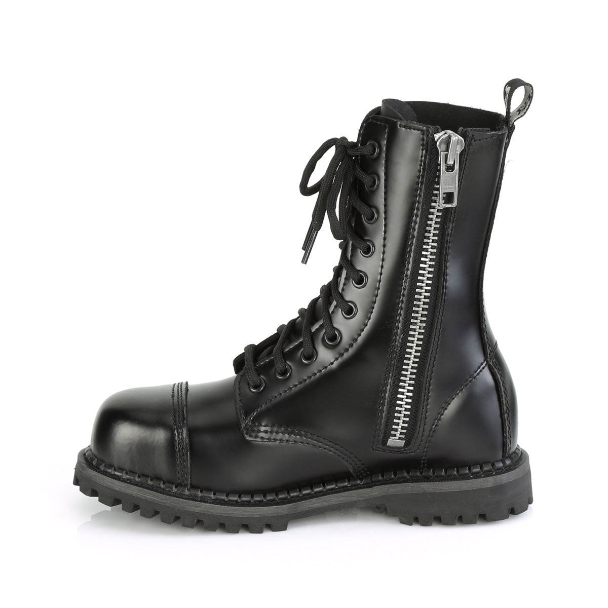 DemoniaCult Stivali da uomo RIOT-10 pelle BLK