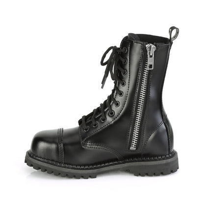 DemoniaCult Stivali da uomo RIOT-10 pelle BLK