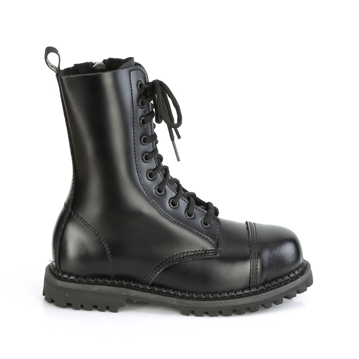 DemoniaCult Stivali da uomo RIOT-10 pelle BLK