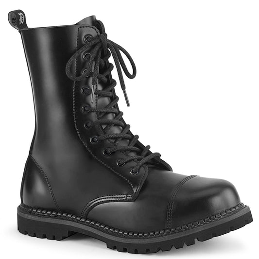 DemoniaCult Stivali da uomo RIOT-10 pelle BLK