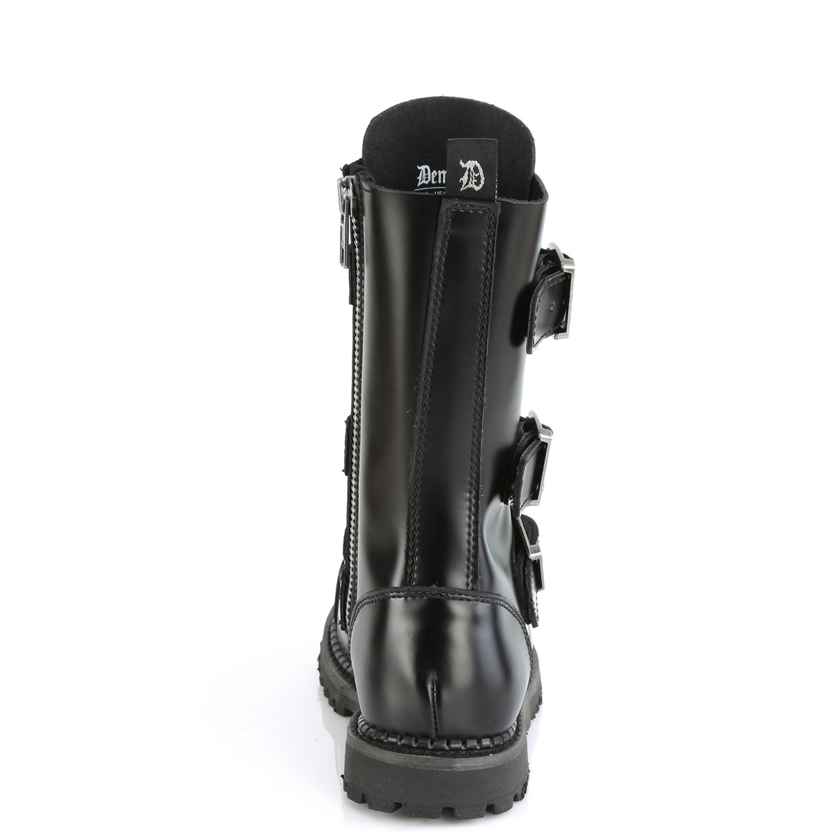 DemoniaCult Stivali da uomo RIOT-12bk in pelle BLK