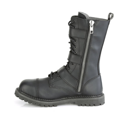 DemoniaCult Stivali da uomo RIOT-12bk blk vegan in pelle