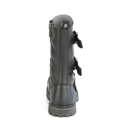 DemoniaCult Stivali da uomo RIOT-12bk blk vegan in pelle