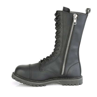 DemoniaCult Stivali da uomo RIOT-14 pelle vegana BLK