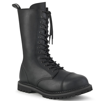 DemoniaCult Stivali da uomo RIOT-14 pelle vegana BLK