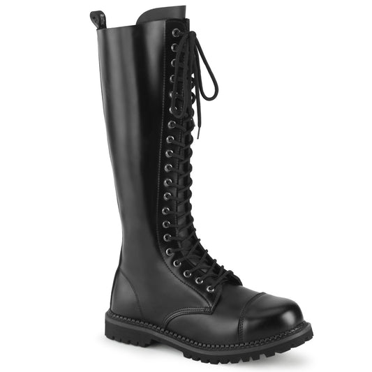 DemoniaCult Stivali da uomo RIOT-20 pelle BLK