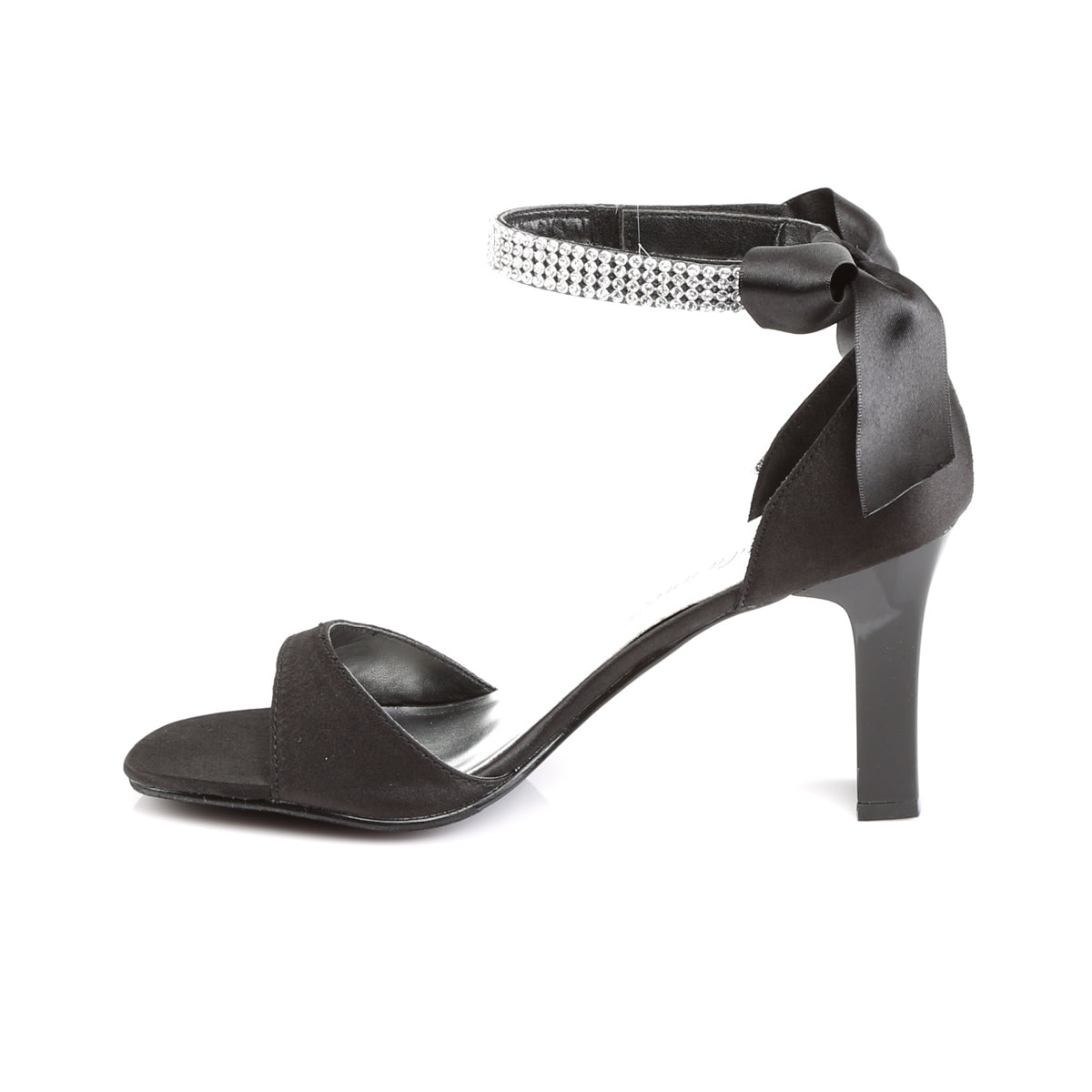Pleaser Pink Label Pompe da donna ROMANCE-372 Blk satin.