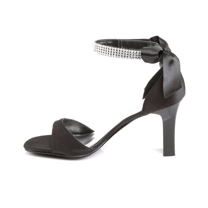Pleaser Pink Label Pompe da donna ROMANCE-372 Blk satin.