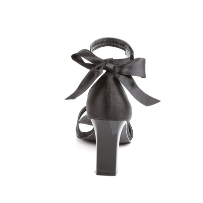 Pleaser Pink Label Pompe da donna ROMANCE-372 Blk satin.