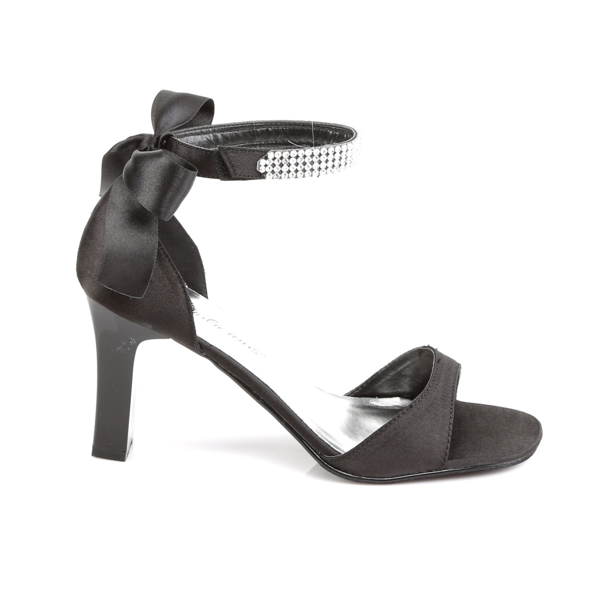 Pleaser Pink Label Pompe da donna ROMANCE-372 Blk satin.