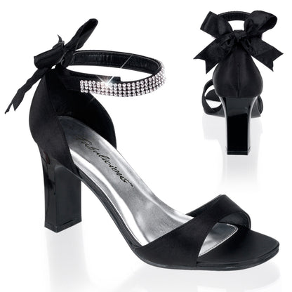 Pleaser Pink Label Pompe da donna ROMANCE-372 Blk satin.
