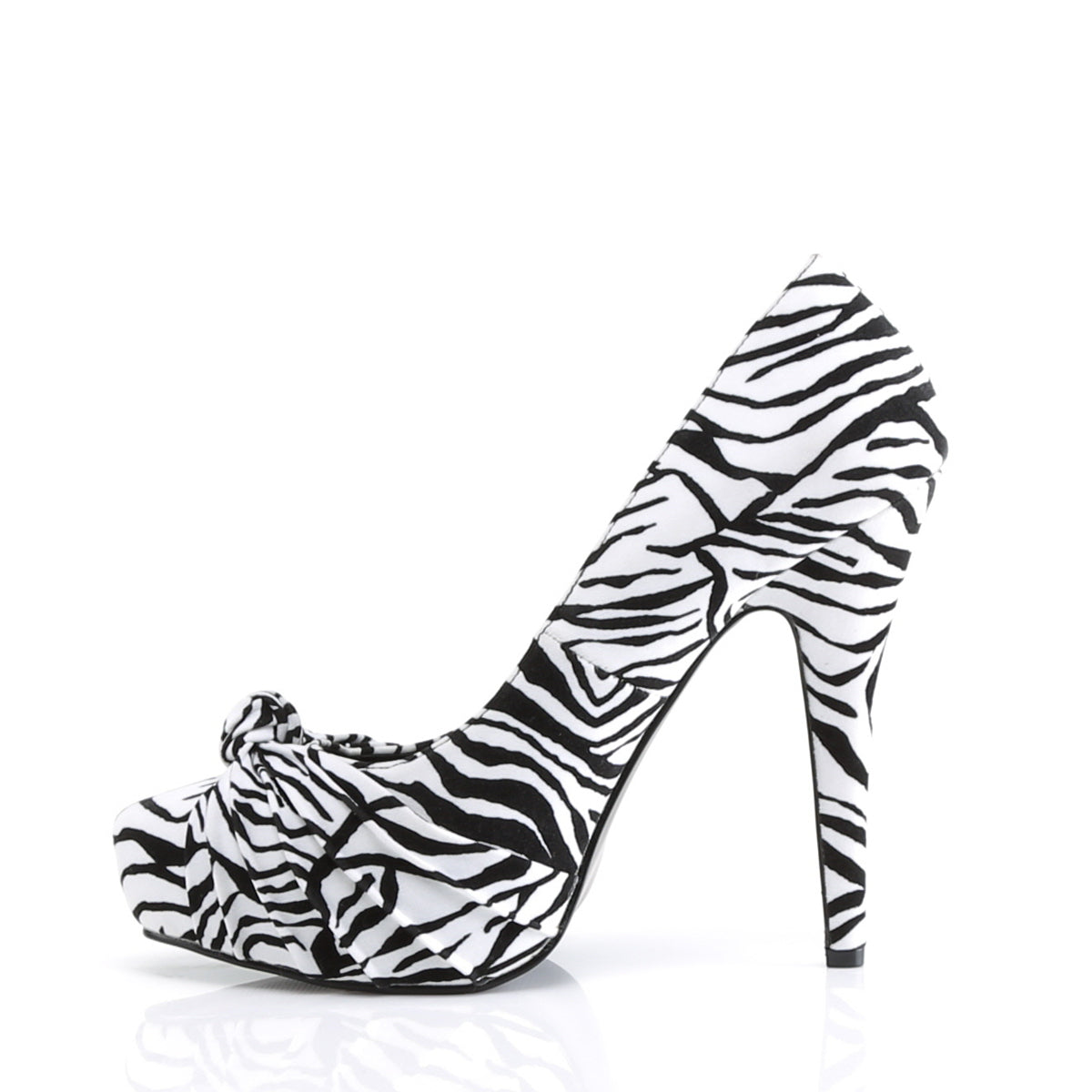 Pin Up Couture Pompe da donna SAFARI-06 Blk-Wht Zebra Stampa Velvet