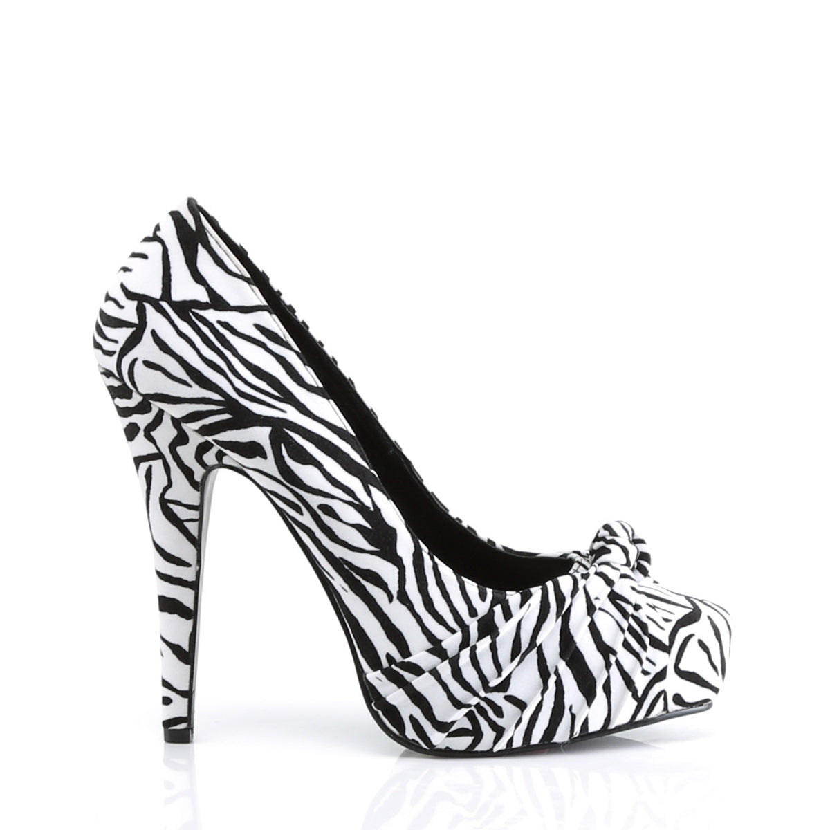 Pin Up Couture Pompe da donna SAFARI-06 Blk-Wht Zebra Stampa Velvet