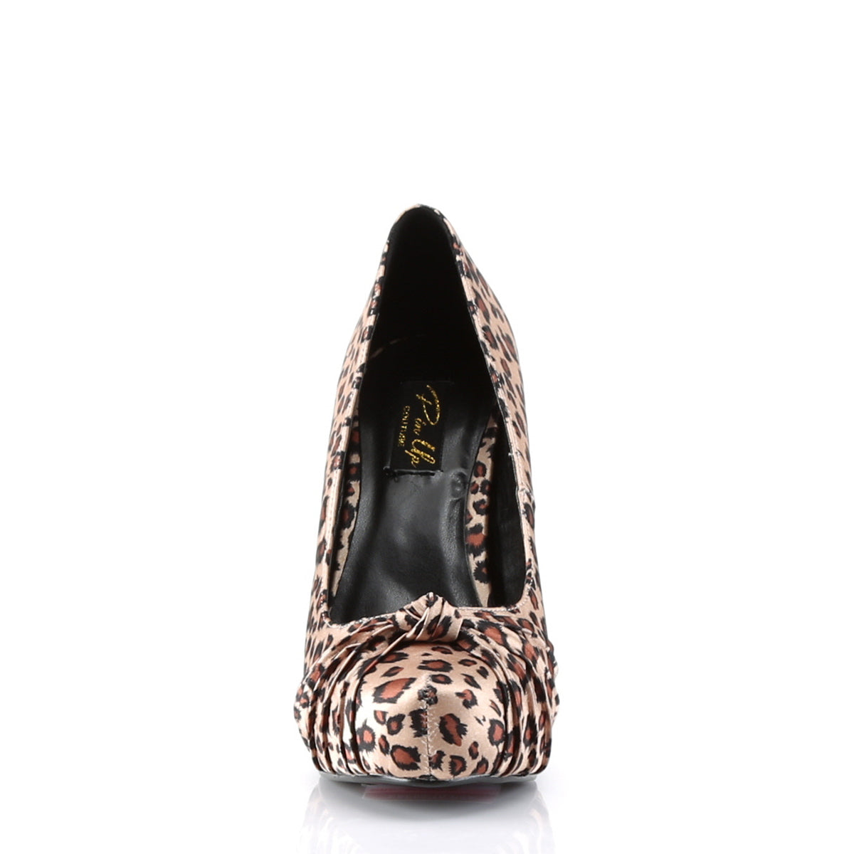 Pin Up Couture Pompe da donna SAFARI-06 Tab Leopard Stampa Satin