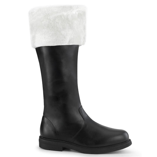 Funtasma Mens Boots SANTA-108 Blk Pu-Wht Faux Fur