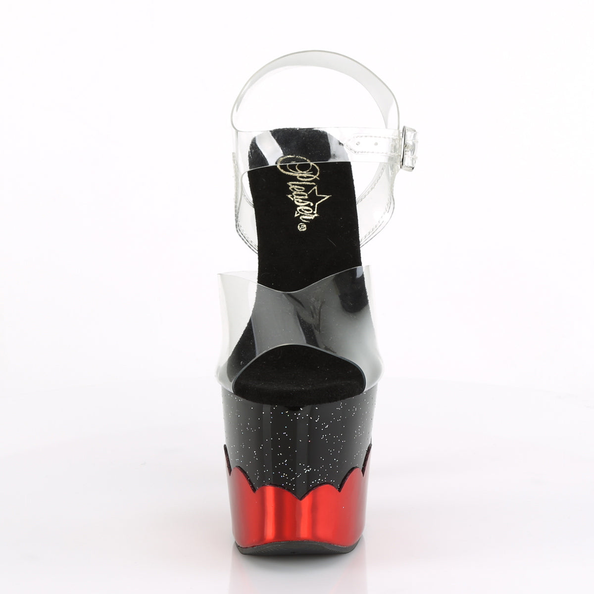 Pleaser Sandali da donna SCALLOP-708-2HGM CLR / Blk-Red Hologram