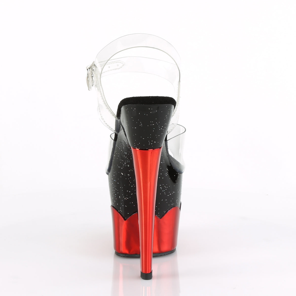 Pleaser Sandali da donna SCALLOP-708-2HGM CLR / Blk-Red Hologram