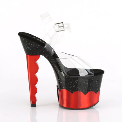 Pleaser Sandali da donna SCALLOP-708-2HGM CLR / Blk-Red Hologram