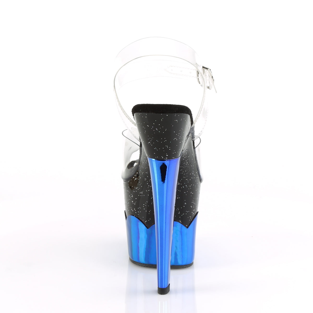 Pleaser Sandali da donna SCALLOP-708-2HGM CLR / BLK-Blue Hologram