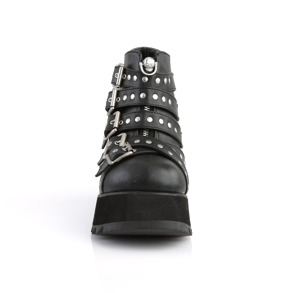 DemoniaCult Womens Ankle Boots SCENE-30 Blk Vegan Leather