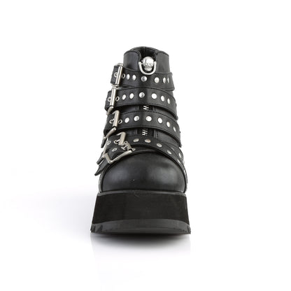 DemoniaCult Womens Ankle Boots SCENE-30 Blk Vegan Leather