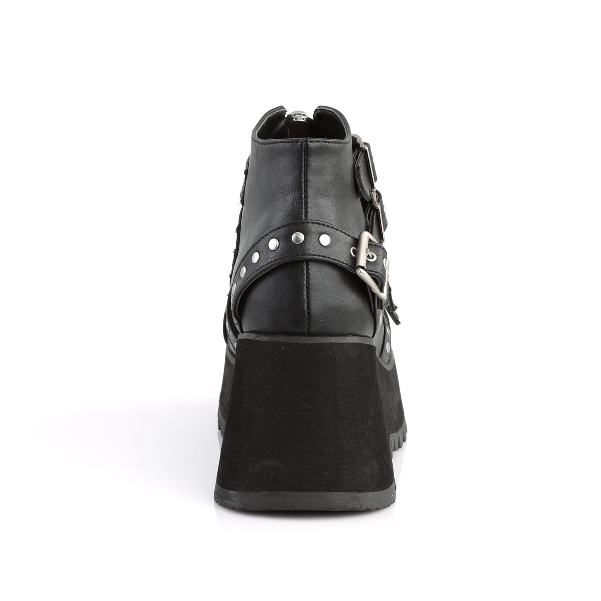 DemoniaCult Womens Ankle Boots SCENE-30 Blk Vegan Leather