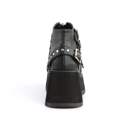 DemoniaCult Womens Ankle Boots SCENE-30 Blk Vegan Leather