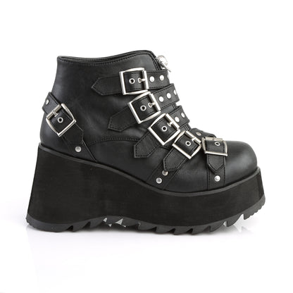 DemoniaCult Womens Ankle Boots SCENE-30 Blk Vegan Leather