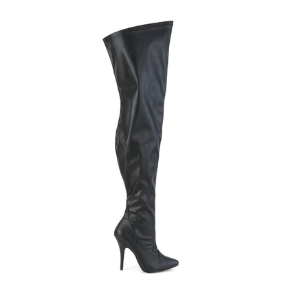Pleaser Pink Label Womens Boots SEDUCE-3000WC Blk Str. Faux Leather