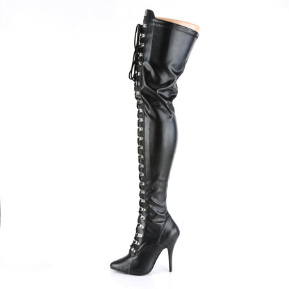 Pleaser Stivali da donna SEDUCE-3024 BLK STR FAUX PELLE