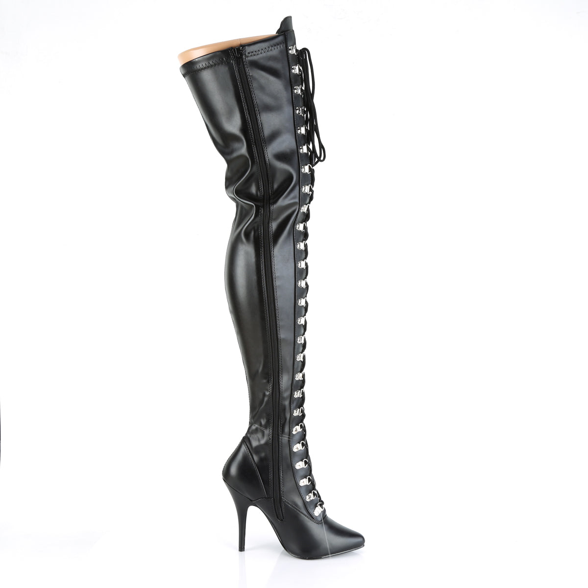 Pleaser Stivali da donna SEDUCE-3024 BLK STR FAUX PELLE