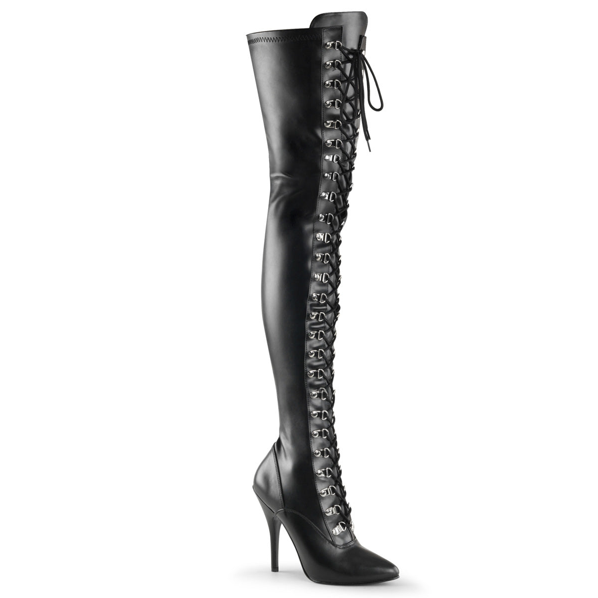 Pleaser Stivali da donna SEDUCE-3024 BLK STR FAUX PELLE