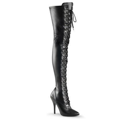 Pleaser Stivali da donna SEDUCE-3024 BLK STR FAUX PELLE