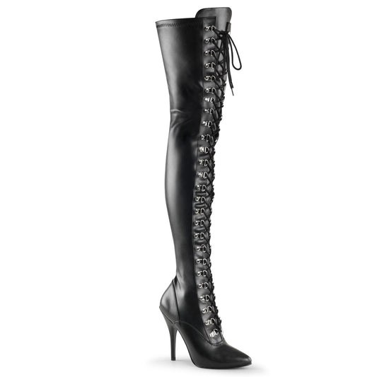 Pleaser Stivali da donna SEDUCE-3024 BLK STR FAUX PELLE