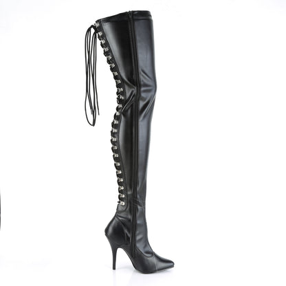 Pleaser Stivali da donna SEDUCE-3063 BLK STR Ecopelle