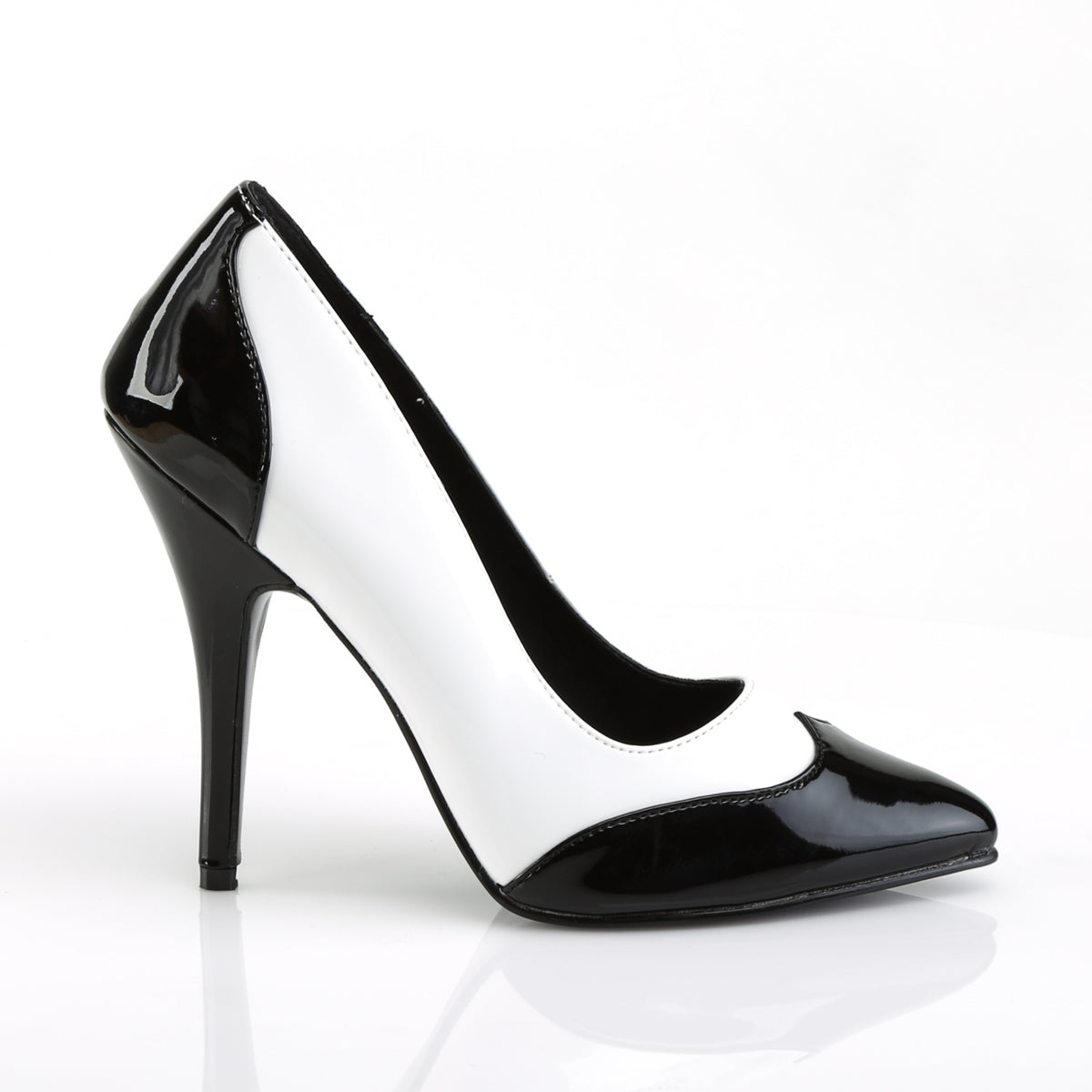 Pleaser Womens Pumps SEDUCE-425 Blk-Wht Pat