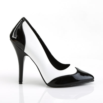Pleaser Womens Pumps SEDUCE-425 Blk-Wht Pat