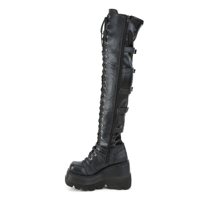 DemoniaCult Stivali da donna SHAKER-350 graviera vegana nera